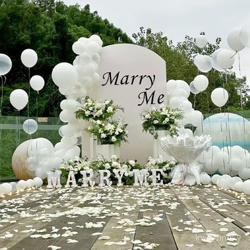 可客製 求婚戶外布置裝飾道具韓係ins七夕KT闆背景氣球浪漫房間外場景