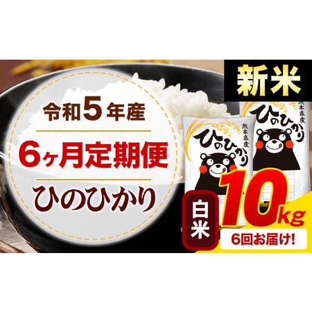 ふるさと納税 新米 令和5年産 ひのひかり  白米 《お申込み月の翌月から出荷開始》 10kg (5kg×2袋) 計6回お届け 熊本県産 .. 熊本県御船町