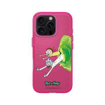iPhone 16 Pro Clear 粉漾桃 - 瑞克和莫蒂 Rick and Morty - 時空傳送門OUT