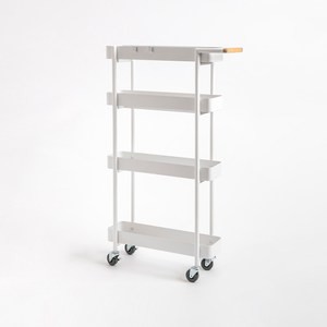 INK鐵製烤漆四層隙縫推車 附掛勾 白