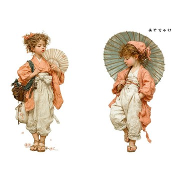 【2 月新品】08-116-0024 人物貼紙 作務衣復古風
