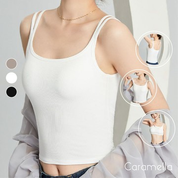 【Caramella】長版背心 胸墊背心 Bra Top 小可愛 u型背心 夏天背心 無鋼圈 外搭背心 背心 背心女