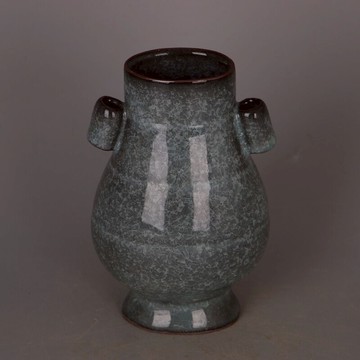 宋 官窯冰片貫耳瓶 仿古舊貨古玩瓷器 家居老貨博古架裝飾收藏品
