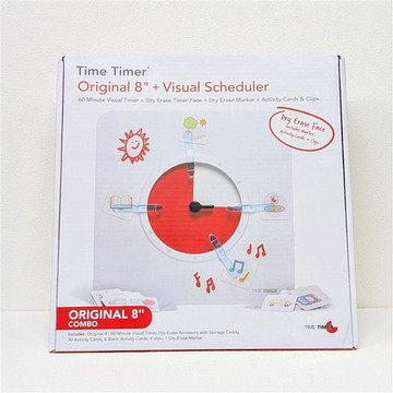 [5美國直購] Time Timer 8吋 60分鐘 視覺倒數計時器(可拆卸)+白板 含36張活動小卡 TT08B-VS-W _CC3
