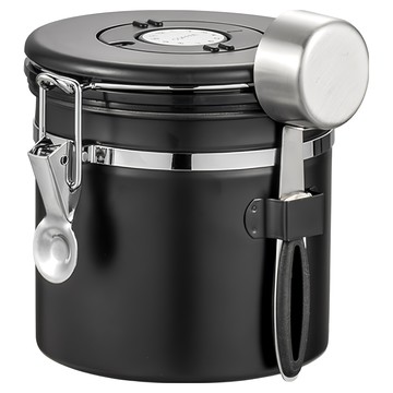 FANCY LIFE 咖啡豆密封罐 1.5L 黑色  1個