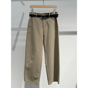 MM商場同款2025年春新時尚卡其色直筒修身顯瘦褲子長褲5F4150322