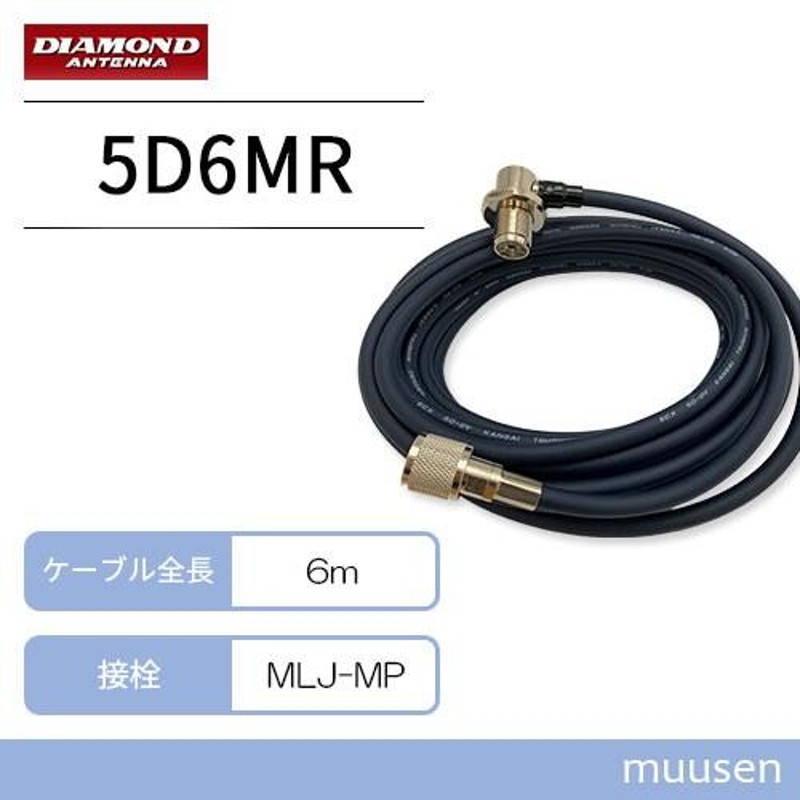 RG6MR ダイヤモンド 車載用同軸ケーブル RG-58 U 全長：6m MLJ-MP