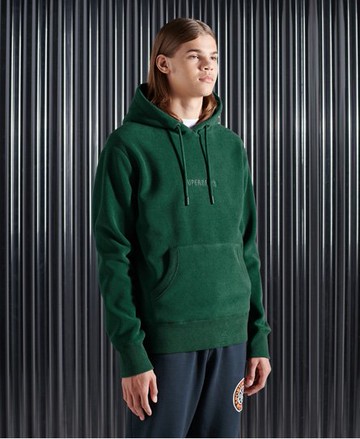 Superdry Men's Men's Polar Fleece Hoodie Green / Mid Pine - Size: XL