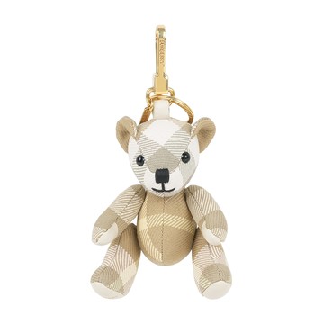 BURBERRY Thomas 經典格紋泰迪熊吊飾/Key圈(亞麻棕)