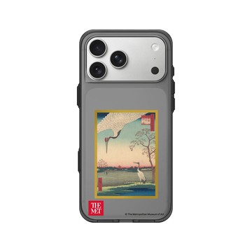 iPhone 17 Pro Max Clear (相機按鈕) 酷墨灰 - The MET - 畫框系列 - 歌川廣重《名所江戶百景 蓑輪金杉三河島》
