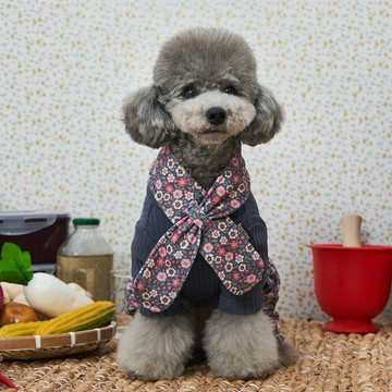 韓國新品上架【梨花娘總代理】🐾BAILEY 🐶獨家販售  復古花朵圖保暖舒適圍脖針織寵物毛衣(2色)