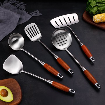 鍋鏟不銹鋼炒菜鏟子家用廚房廚具炒勺全套廚具套裝小號鐵鏟子煎鏟