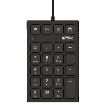 INTOPIC 廣鼎 USB有線數字鍵盤  黑色  KBD-N108  23鍵減音按鍵