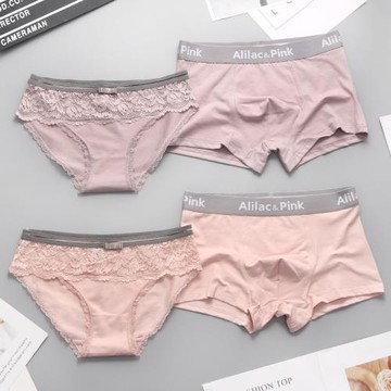 小江家~情侶內褲純棉性感純欲一男一女夫妻情侶內衣輕奢透氣套裝