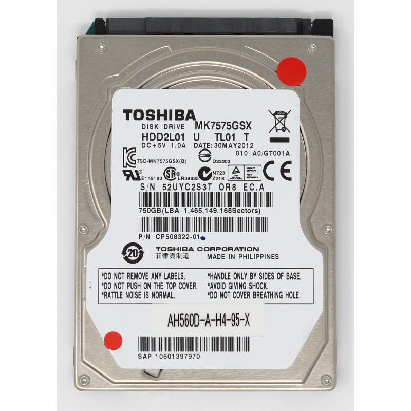 TOSHIBA 東芝 2.5inch 5400rpm 750GB 8MBキャッシュ Serial ATA300