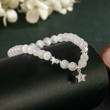 Sweet Air L31 日韓流行時尚飾品 雜誌推薦款 剔透感人造貓眼石點綴星星造型 手環 手鍊