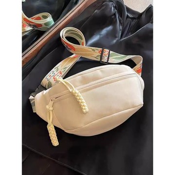 休閑帆布小包包女士腰包2025新款潮斜挎包運動胸包百搭小眾單肩包