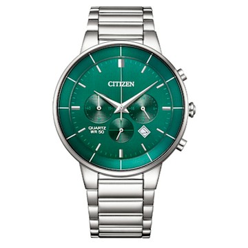 CITIZEN 星辰錶 簡約時尚三眼鋼帶錶 AN8220-52X(平行輸入)
