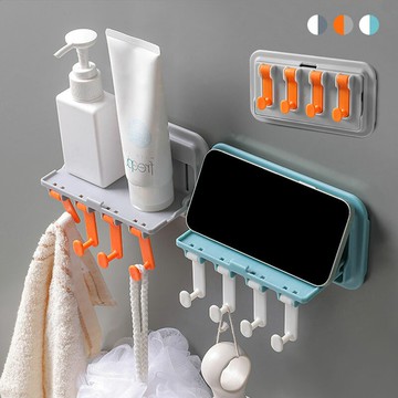 牆面掛勾支架 承重力強 無痕掛勾 收納掛勾 牆壁收納 排鉤掛架 多功能置物掛勾 浴室掛勾【ZO0204】《約翰家庭百貨