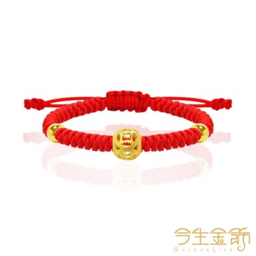 今生金飾 進財手繩 黃金彌月串珠手繩
