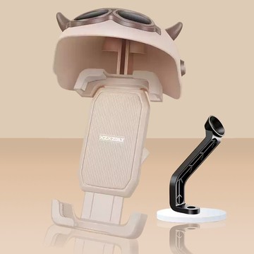 【高CP值】復古小惡魔遮陽手機支架  奶茶色