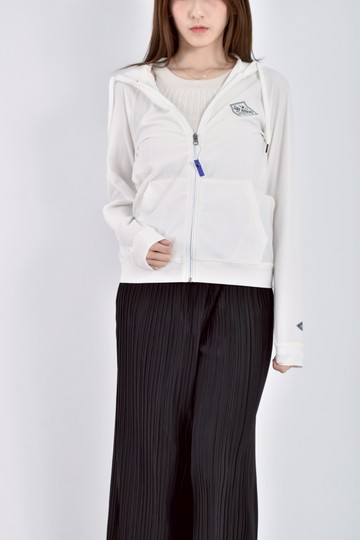 加購優惠(M) hang ten質感運動連帽拉鏈白色外套