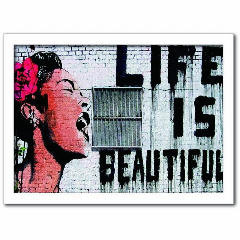 バンクシー Banksy インテリアアート Life is beautiful ライフ・イズ 
