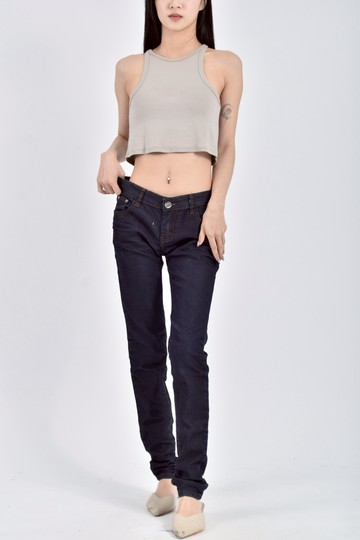 加購優惠(M) 丹寧牛仔窄管藍色長褲