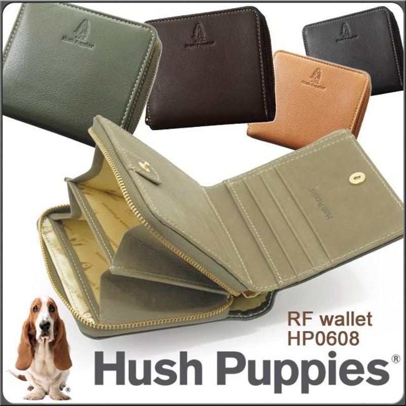 ハッシュパピー 財布 2つ折り ラウンドファスナー 小銭入れ Hush Puppies ニック 牛革 キャッシュレス コンパクト ミニ財布 スマート ウォレット HP0608 LINEショッピング