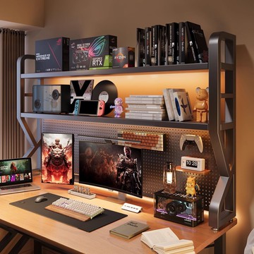 免運🔥可開發票桌上洞洞板置物架多層辦公桌學生書桌電腦可放桌面鐵藝收納架書架  桌上置物櫃 桌面收納架 桌面置物櫃