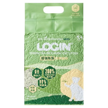 LOGIN 洛格 稻殼貓砂  2.5kg  1包  綠茶