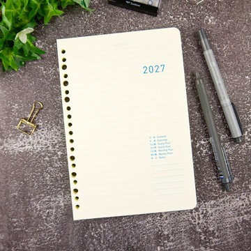 【conifer綠的事務】2027年25K橫式週誌內頁 適用6孔、20孔孔夾