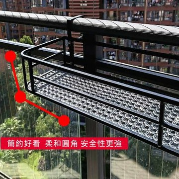 簡約圓角陽臺欄桿花架 懸掛式加寬掛實體墻鐵藝花盆架 壁掛置物架