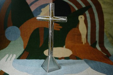 星程 復古立體 玻璃十字架 家居裝飾擺件