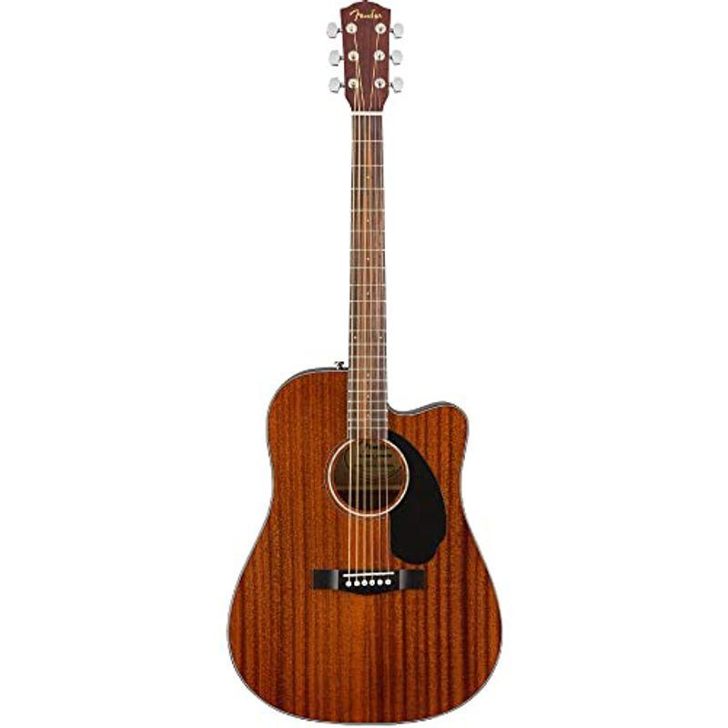 Fender エレキアコースティックギター CD-60SCE All Mahogany, Natural ソフトケース付属 ドレッドノート