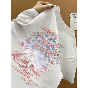 外貿尾貨~限時清倉撿漏潮牌設計感小眾純棉短袖T恤男女情侶裝上衣