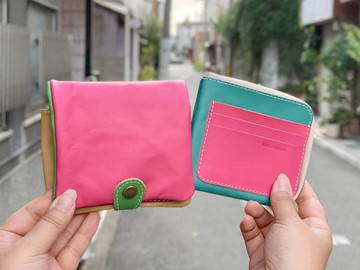 H-PLUMP Pounding粉紅七彩半豐滿錢包 獨特設計 HPW-PGOP-TPG-W