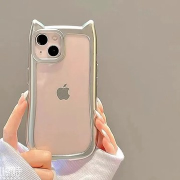 ins可愛風 電鍍立體貓耳朵 適用於 蘋果 iPhone 16 15 14 13 Pro max 防摔殼 手機殼 保護殼