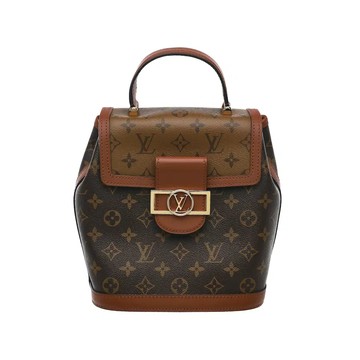 LOUIS VUITTON M45142 雙色老花帆布拼接皮革達芙妮後背包 / 中號