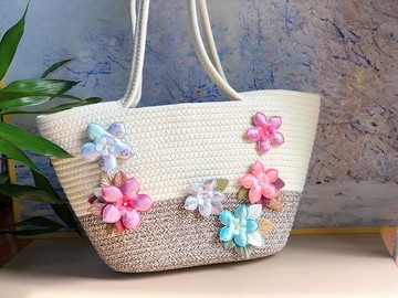 原創彩色花朵單間胯包