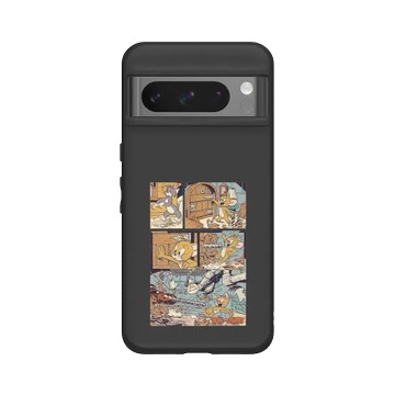 Pixel 8 Pro SolidSuit 黑 - 湯姆貓與傑利鼠 Tom and Jerry - 復古漫畫風
