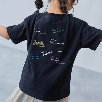 日本 devirock - 純棉定番短袖上衣-背後筆記-黑