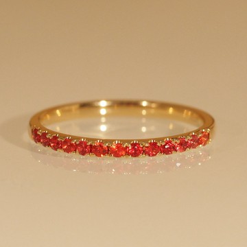 18K金橙寶石戒指 18K Gold Orange Sapphire Band Ring