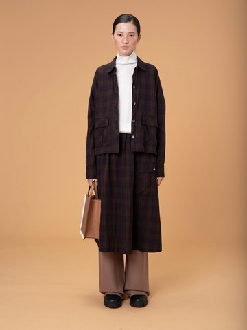 UUIN_藍棕格襯衫外套