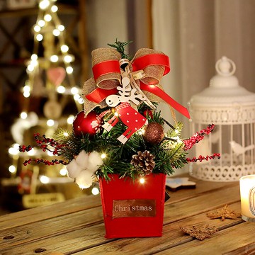 圣誕節裝飾品小圣誕樹套餐桌面圣誕擺件場景布置圣誕節禮品禮物1入