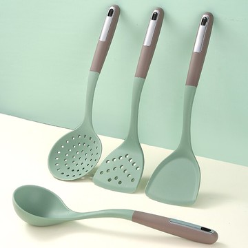 不粘鍋鍋鏟耐高溫炒菜硅膠廚具套裝漏勺湯勺鏟子漏鏟烹飪廚房用具
