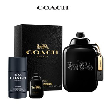 【COACH】時尚曜黑男性淡香精100ml(贈隨機體香膏75g+小香乙瓶)
