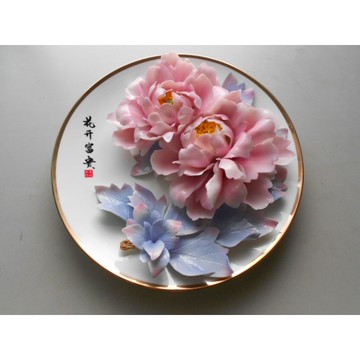 花開富貴瓷盤風水擺飾招財進寶慈航製作2手品正面近全新立體花開富貴擺飾 舊 蝦皮 購物 Line購物