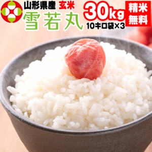 新米 米 玄米 30kg 雪若丸 10kg×3袋 令和5年産 山形県産 精米無料 白米 無洗米 分づき 当日精米 送料無料