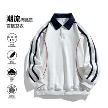 撞色拼接條紋衛衣秋季美式潮牌男